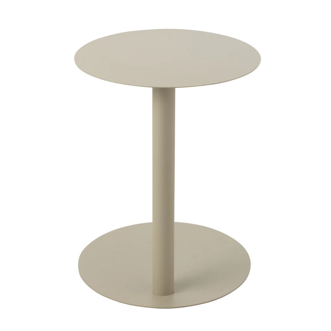 Bijzettafel rond metaal beige
