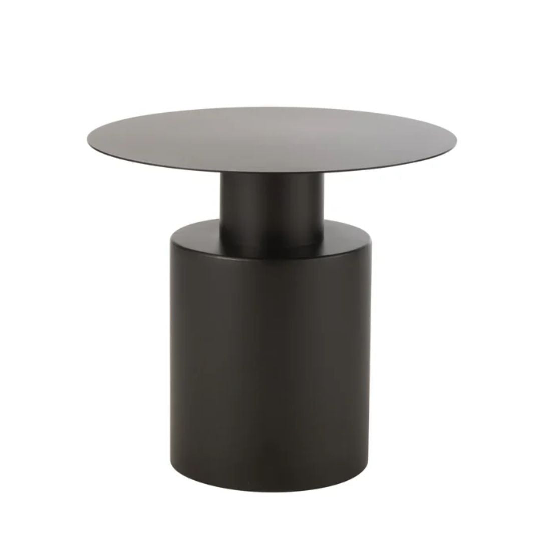 Bijzettafel rond metaal zwart