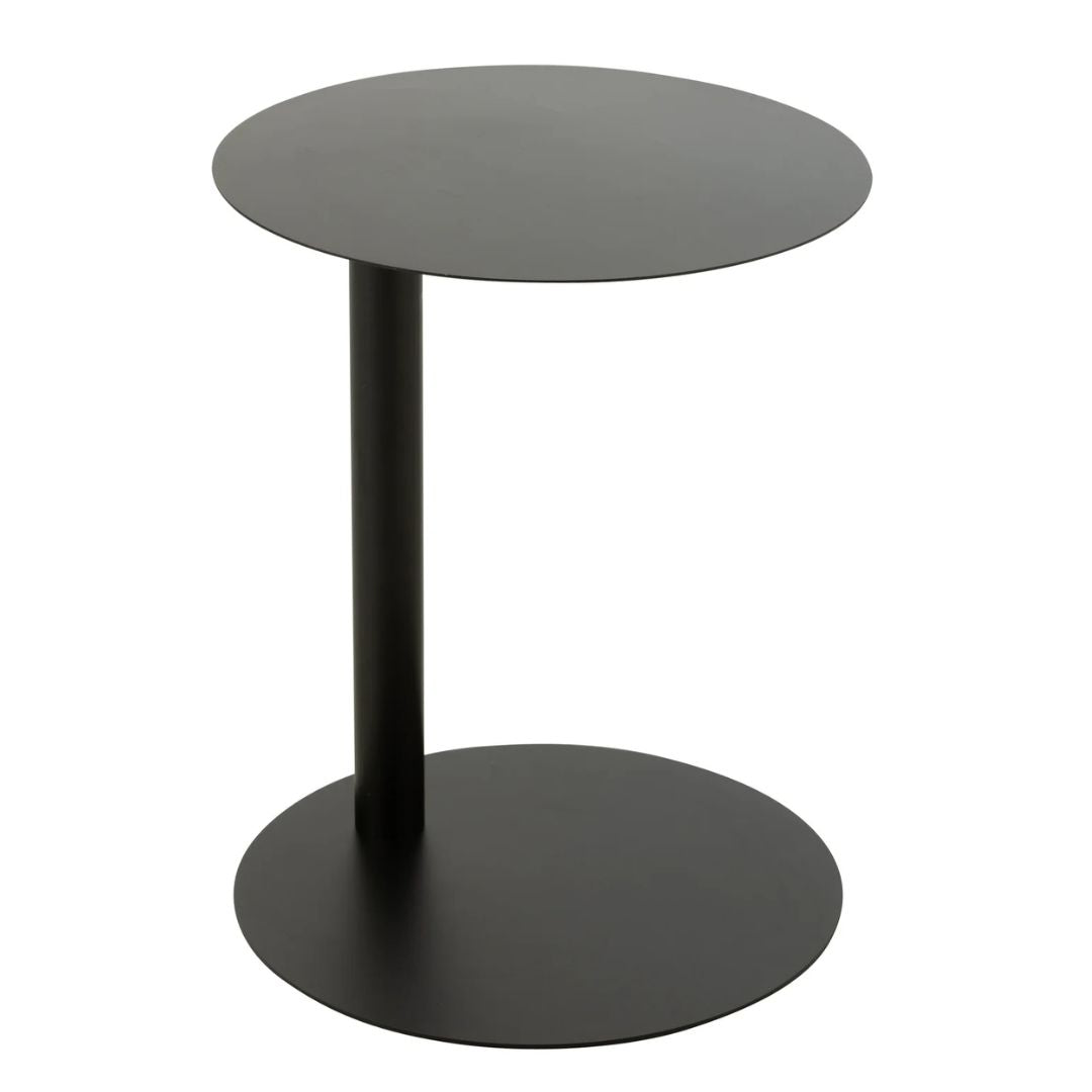 Bijzettafel rond metaal zwart
