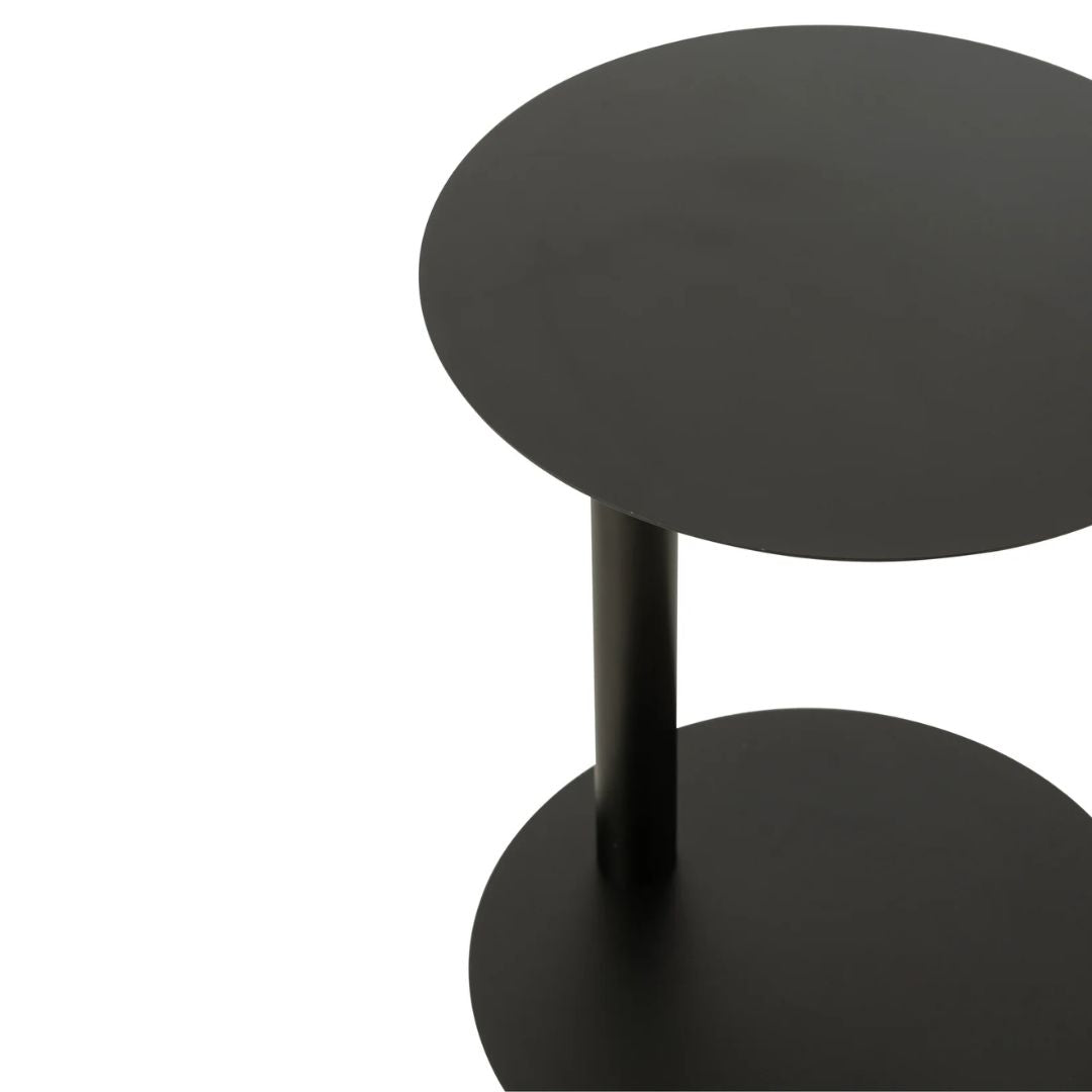 Bijzettafel rond metaal zwart