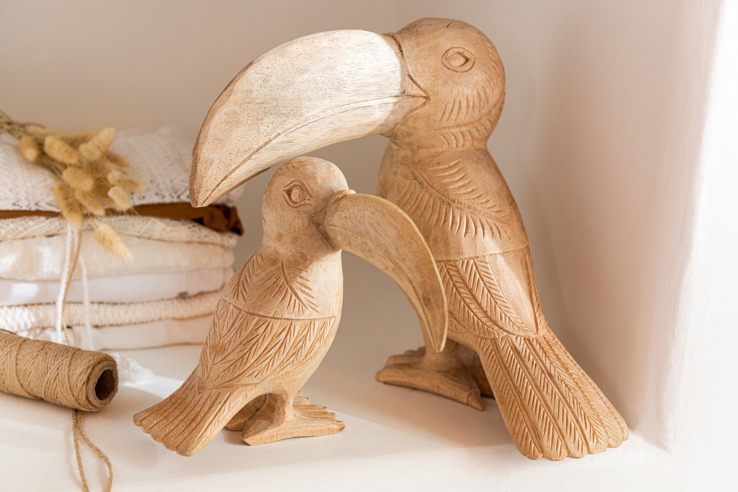 Tucan Alabasia Hout Natuurlijk Groot