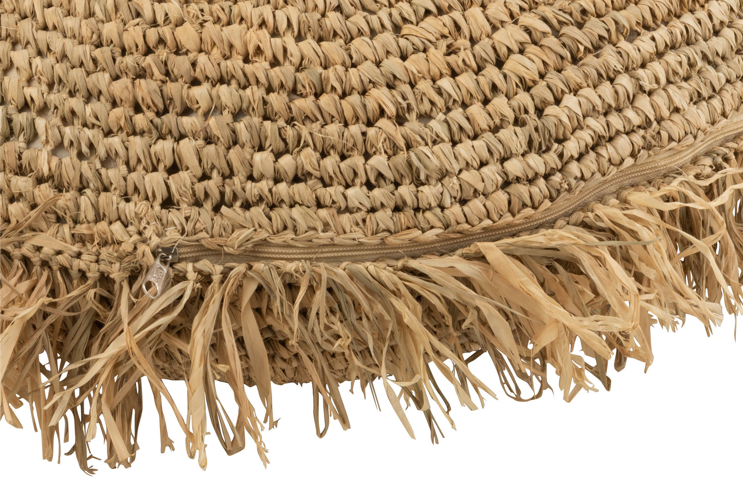 Kussen rond raffia natuurlijk