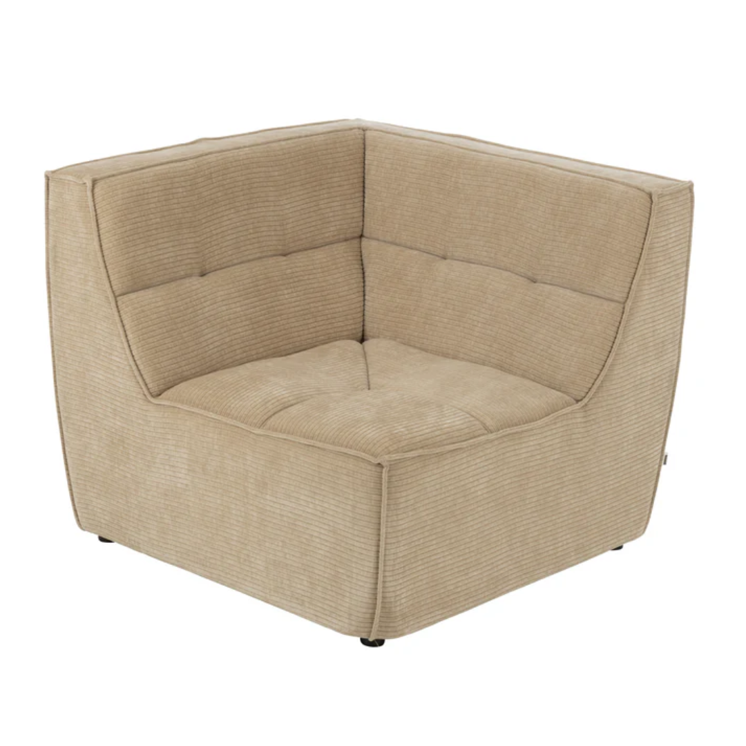 Zetel populierenhout/schuim donker beige