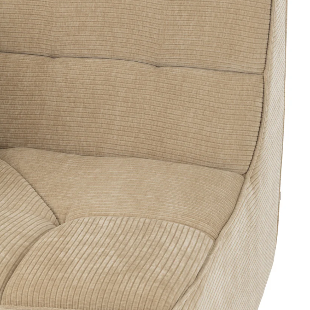 Zetel populierenhout/schuim donker beige
