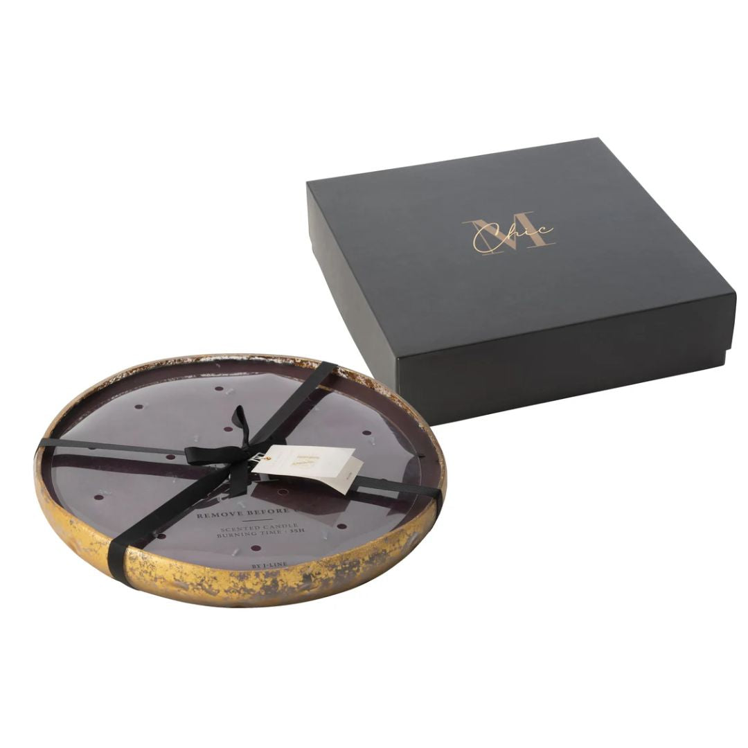 Geurende Kaars M-Chic Glas Goud/Zwart Extra Groot -35H
