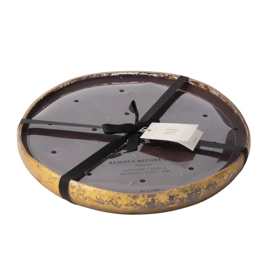 Geurende Kaars M-Chic Glas Goud/Zwart Extra Groot -35H