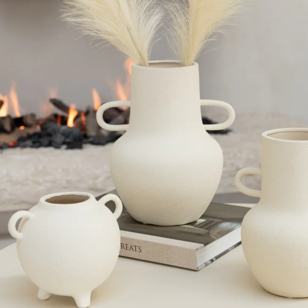 Vaas Kan 2 Handvatten Steengoed Beige Klein