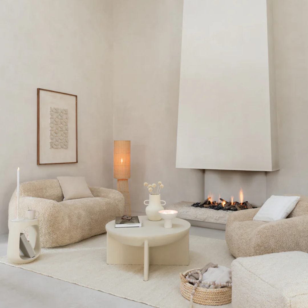 Wanddecoratie Josh grenenhout/canvas wit