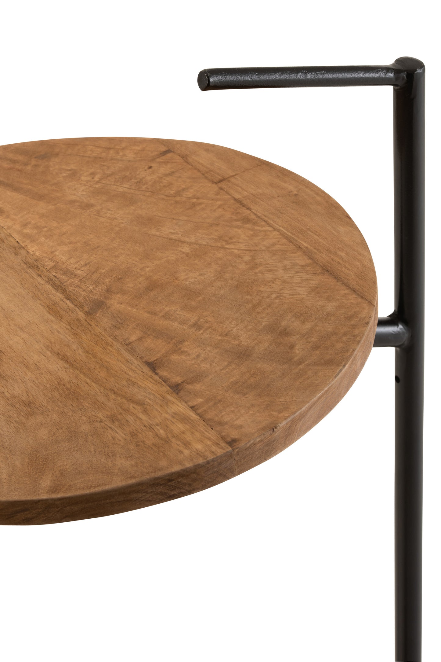 Sidetable Bistro Ronde Mango Hout/IJzer Natuurlijk/Zwart