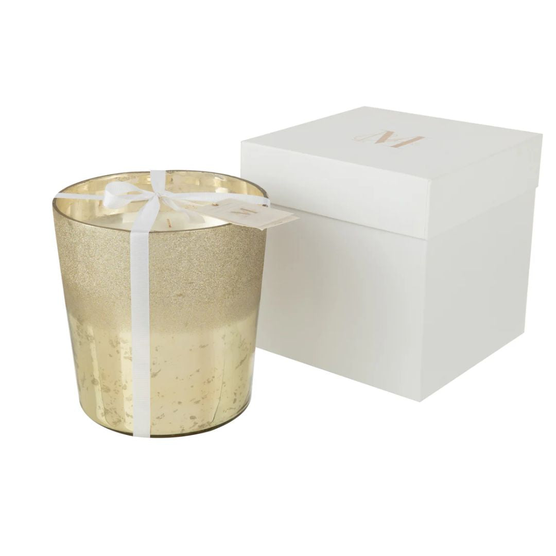 Geurkaars Deluxe Glas Goud Groot