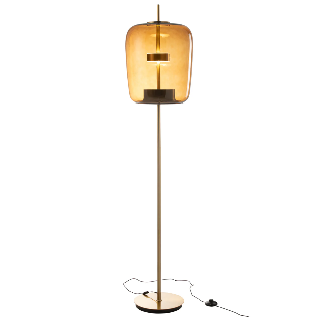 Vloerlamp LED Glas Bruin