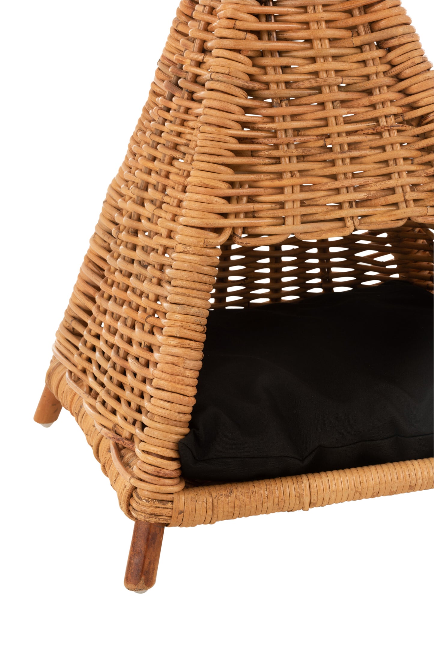 Katten tent + kussen Rotan Honing Geel/Zwart