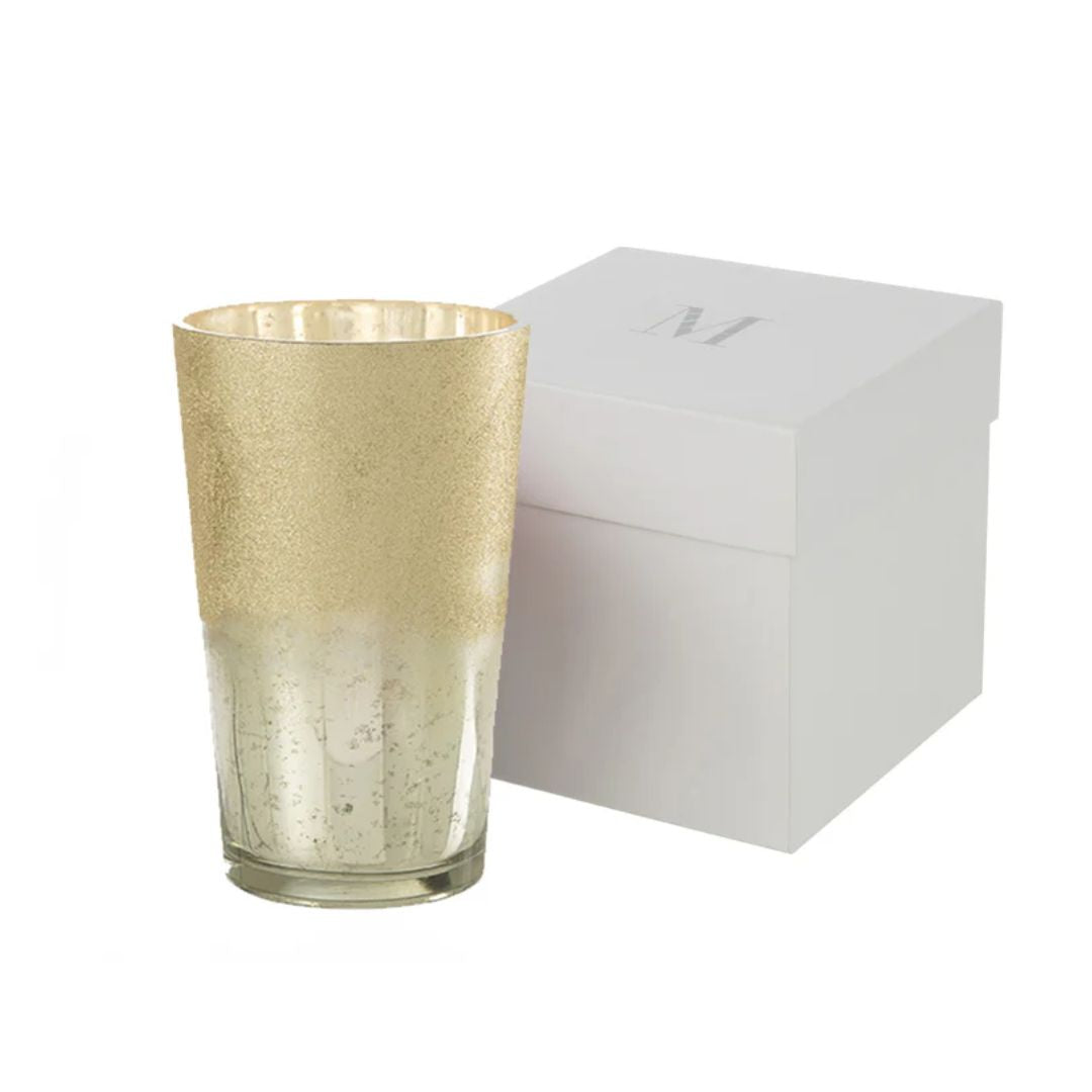 Geurkaars Deluxe Glas Zilver Extra Groot-160H