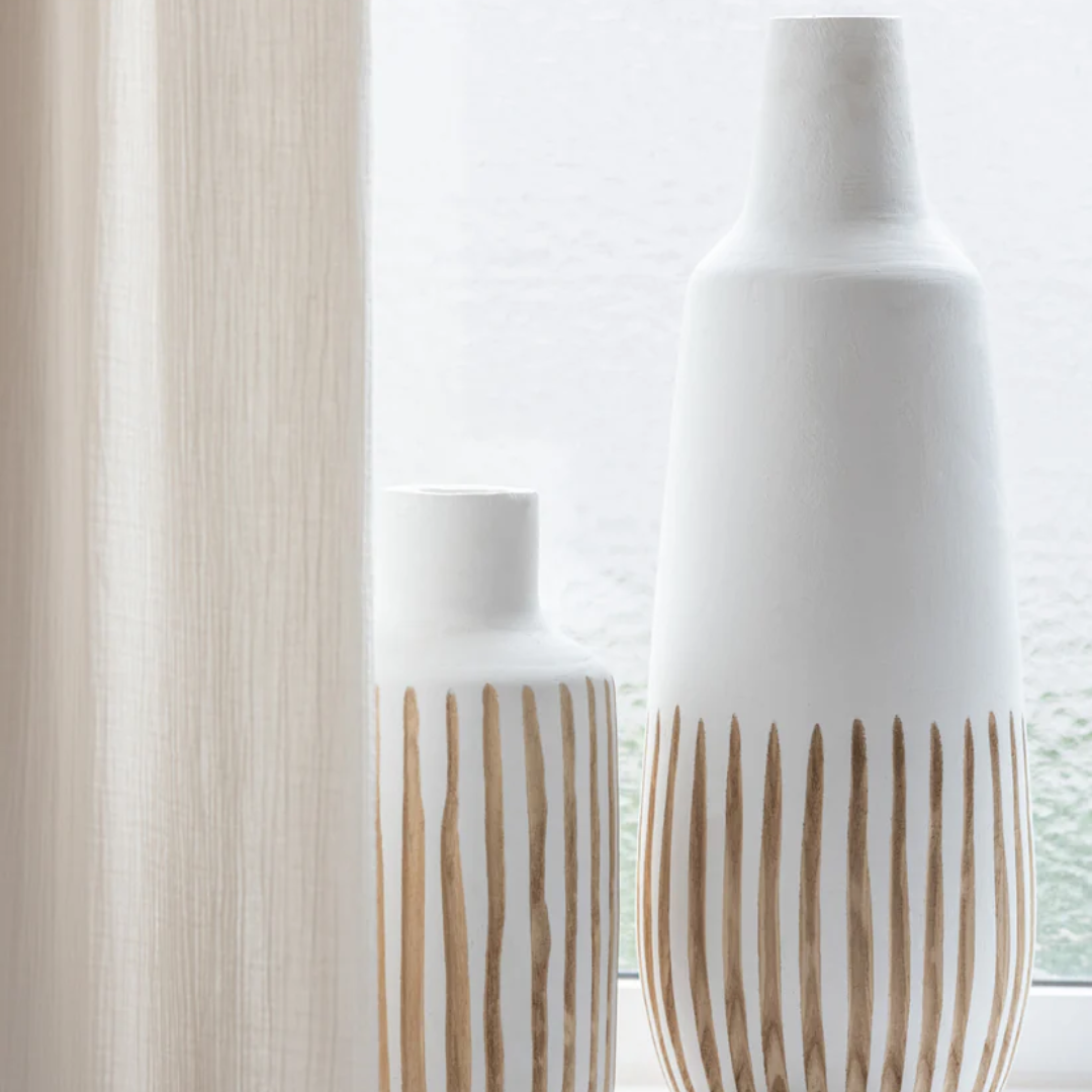 Vaas Ying Hout Wit Klein