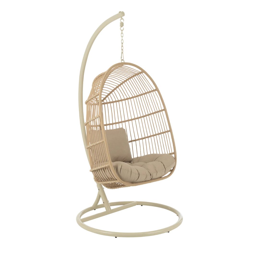 Hangstoel Egga Staal/Touw Beige