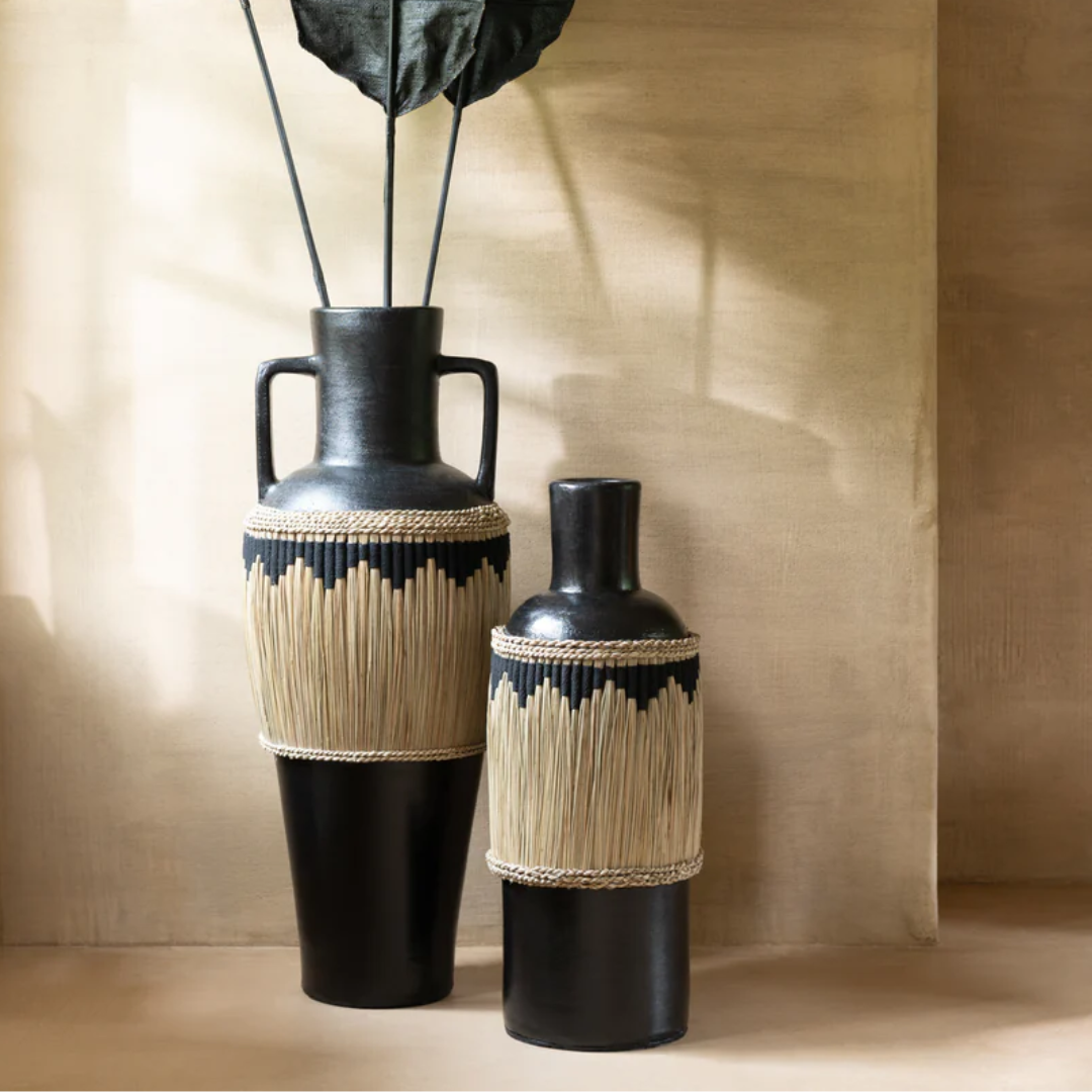 Vaas Terracotta/Zeegras Zwart/Natuurlijk