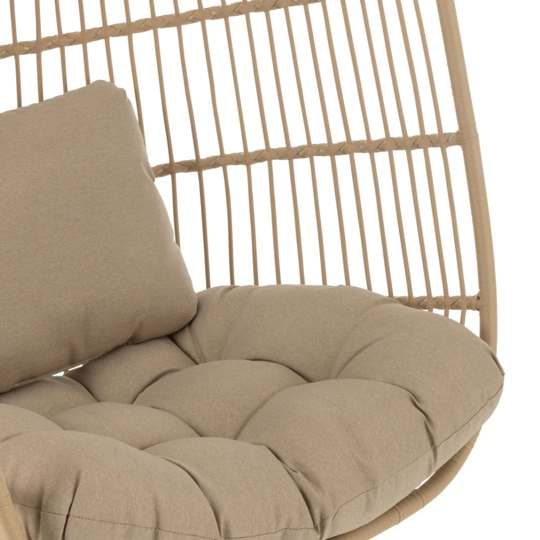 Hangstoel Egga Staal/Touw Beige