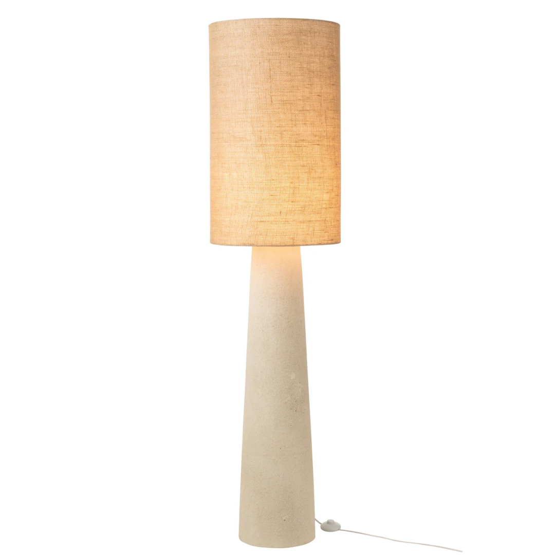 Vloerlamp Ava van glasvezel/Jute Naturel Groot