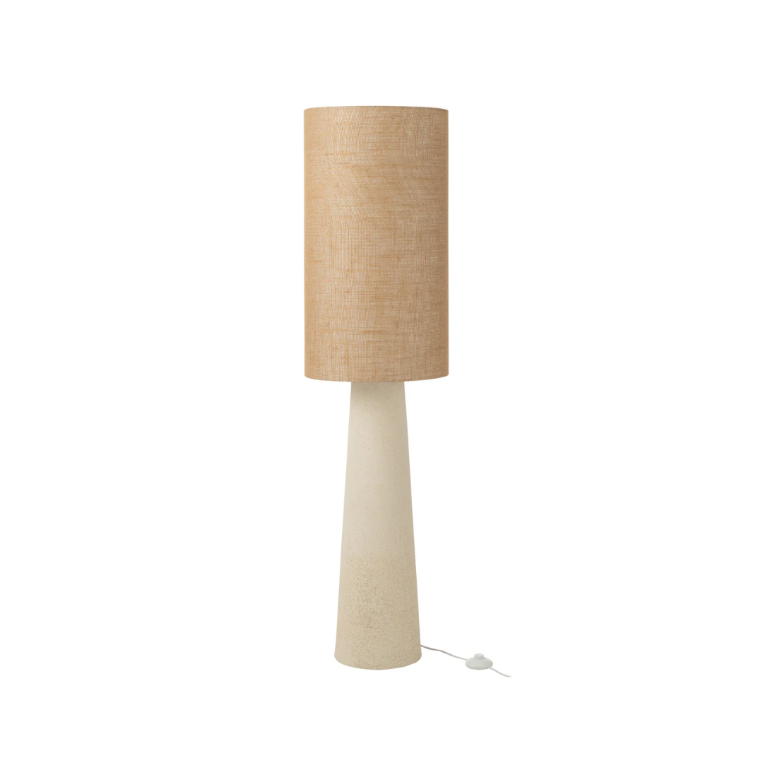 Vloerlamp Ava van glasvezel/Jute Naturel Klein