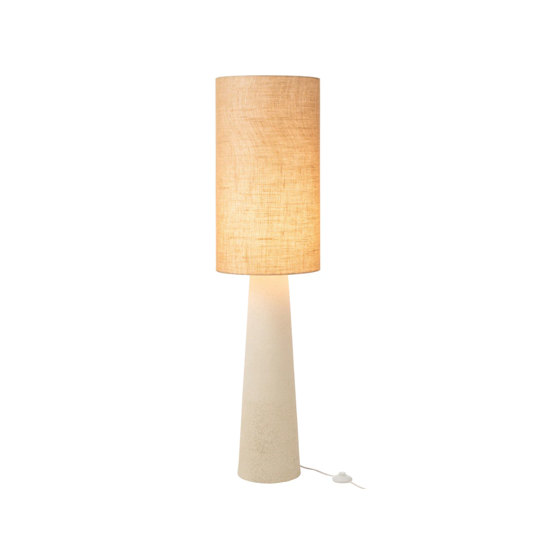 Vloerlamp Ava van glasvezel/Jute Naturel Klein