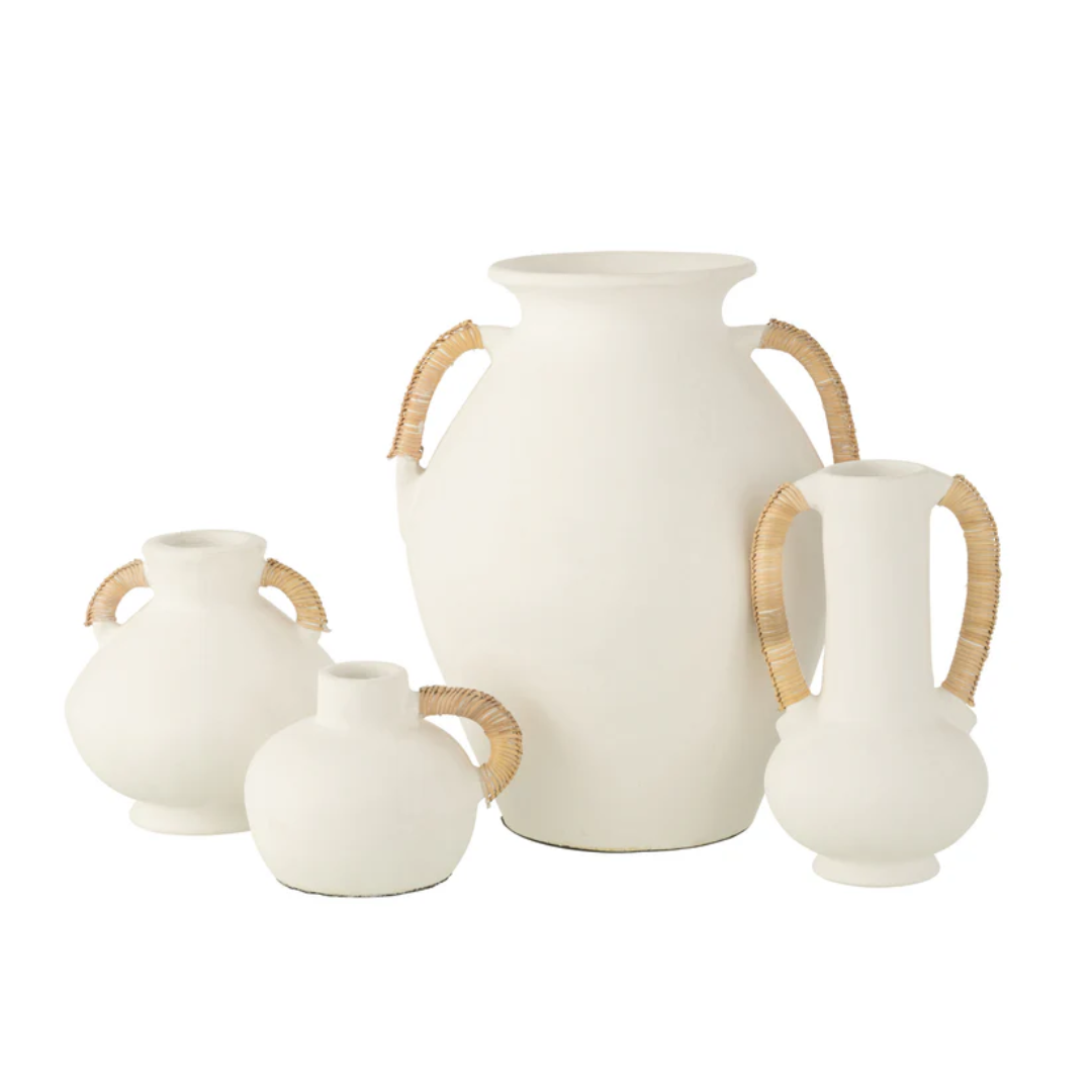 Vaas Leo Terracotta Wit/Natuurlijk