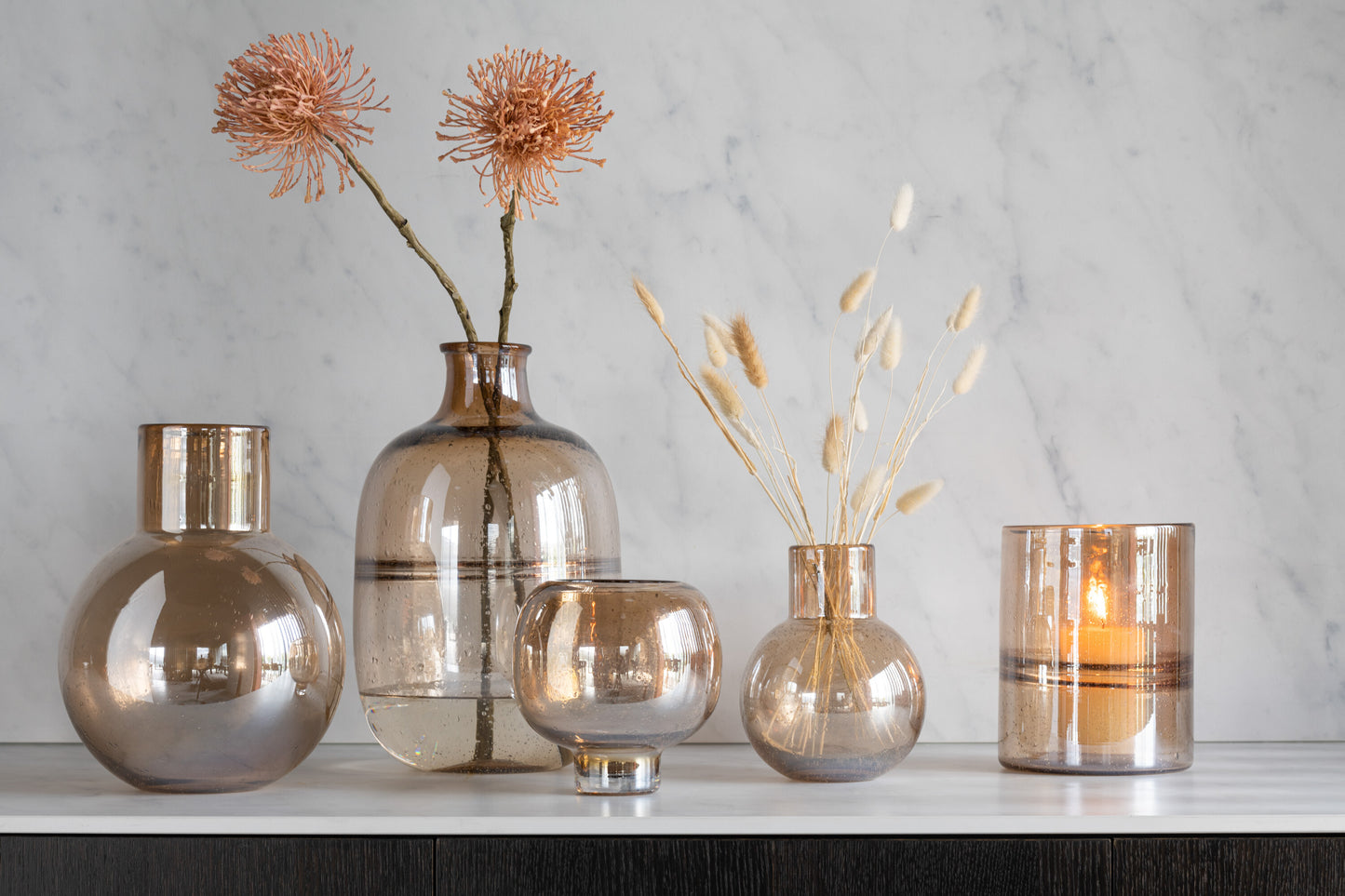 Vaas Ronde Richel Glas Amber Groot