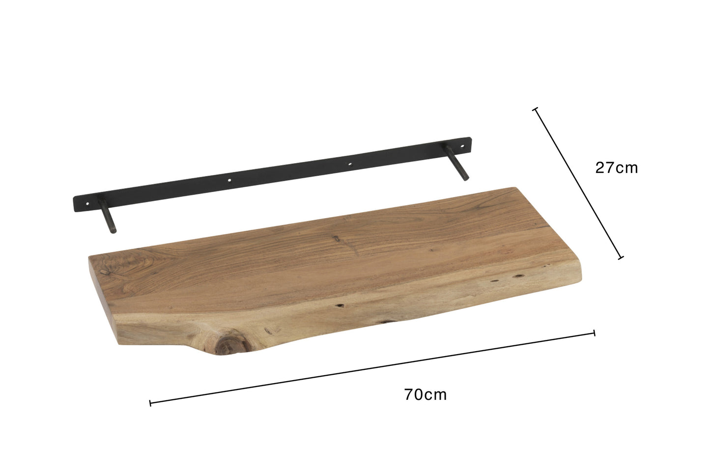Wandplank Gerard Acaciahout Natuurlijk Klein