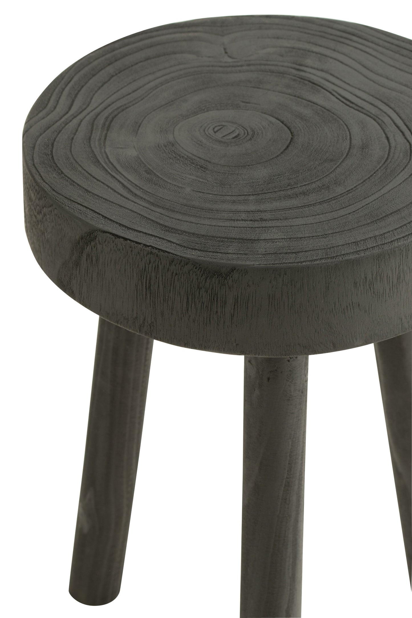 Set van 2 krukjes Paulownia hout zwart