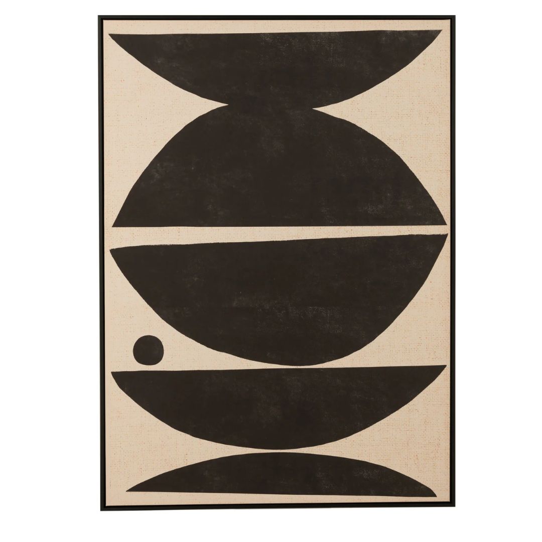 Kader Vormen Etnisch Hout/Canvas Bruin/Zwart