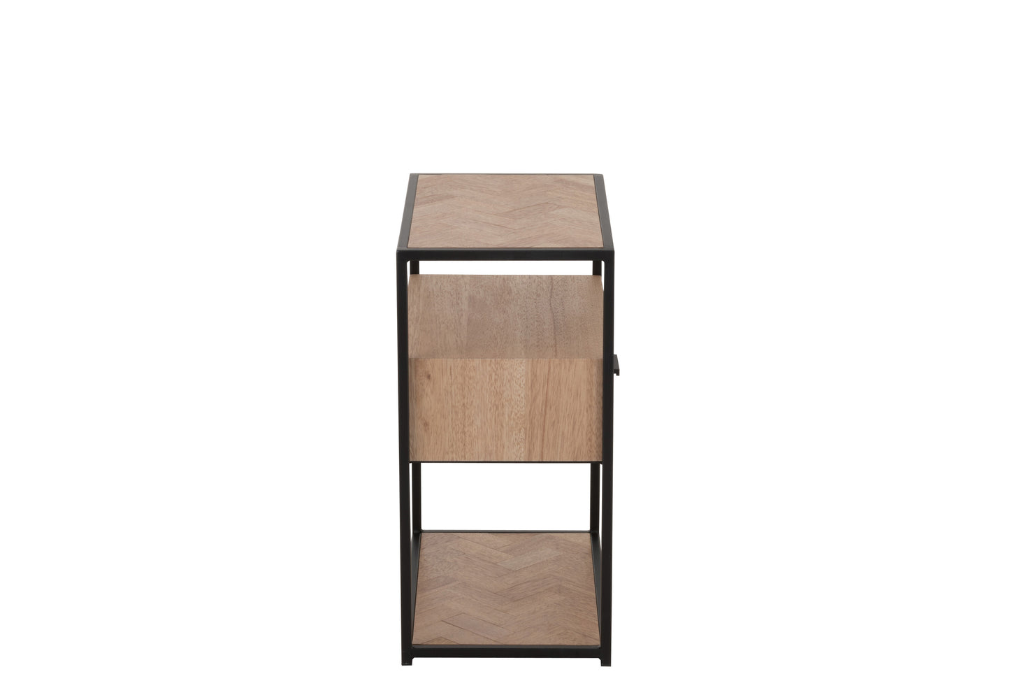 Kast Zigzag 1 lade Hout/Metaal Natuurlijk/Zwart
