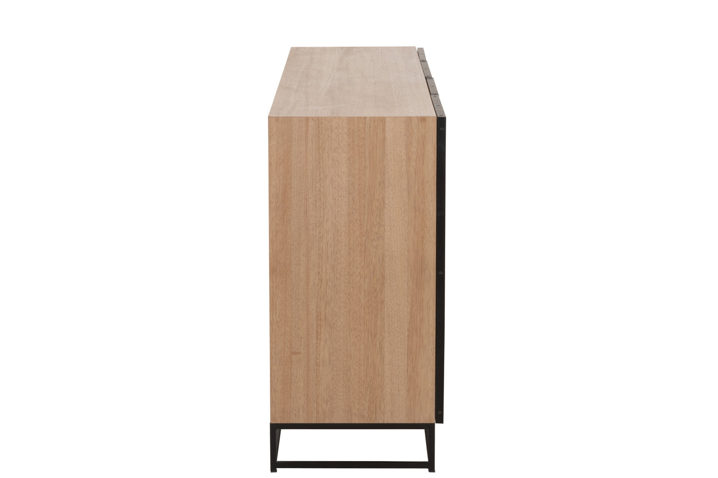 Ladekast 4 Deuren Zigzag Hout/Metaal Natuurlijk/Zwart