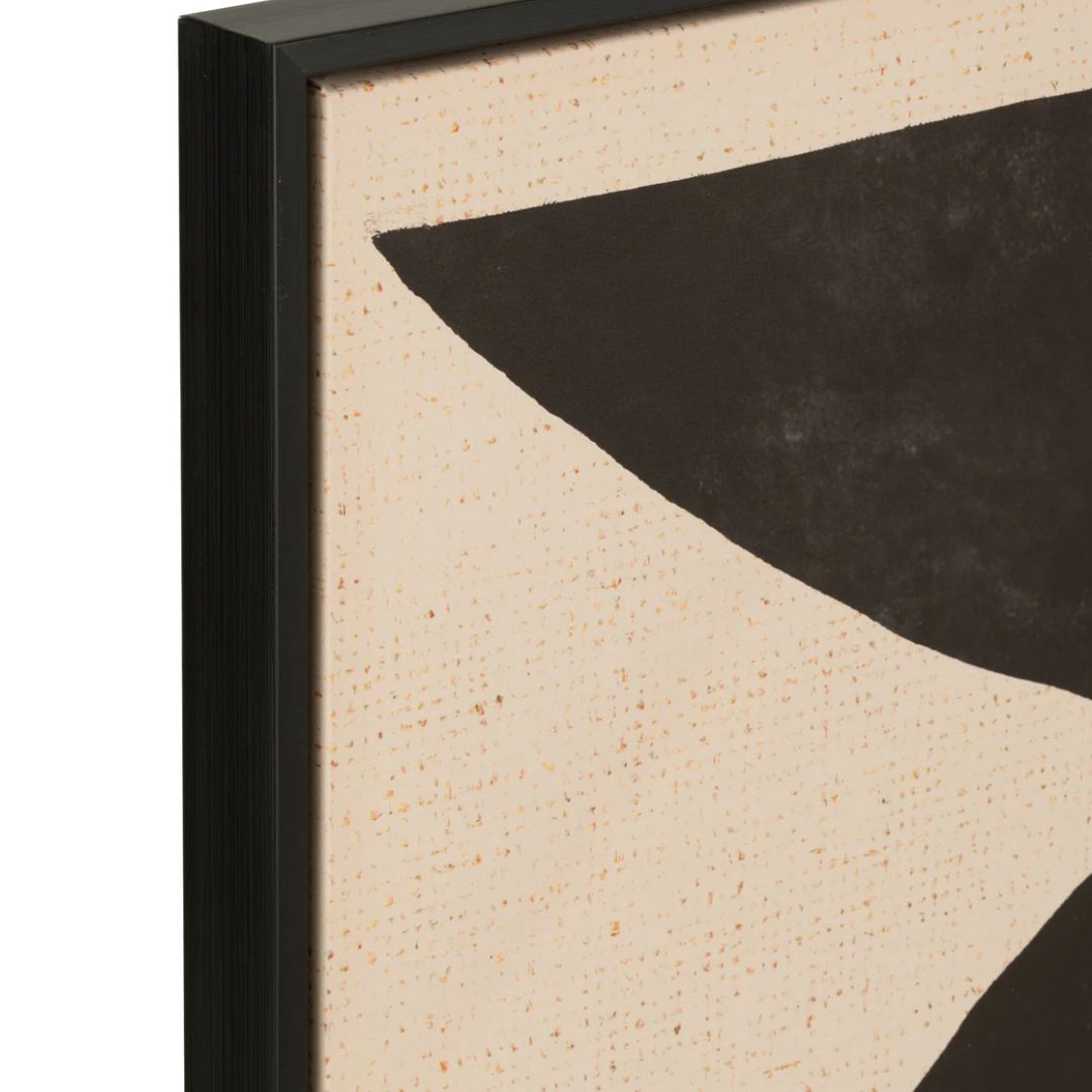 Kader Vormen Etnisch Hout/Canvas Bruin/Zwart