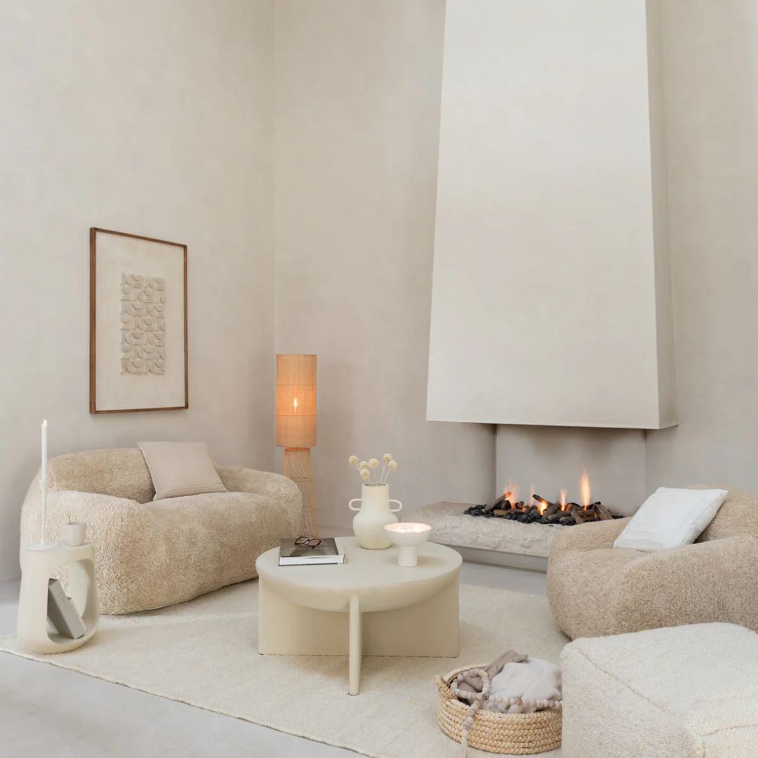 Bank Shearl Polyester Roomwit Groot