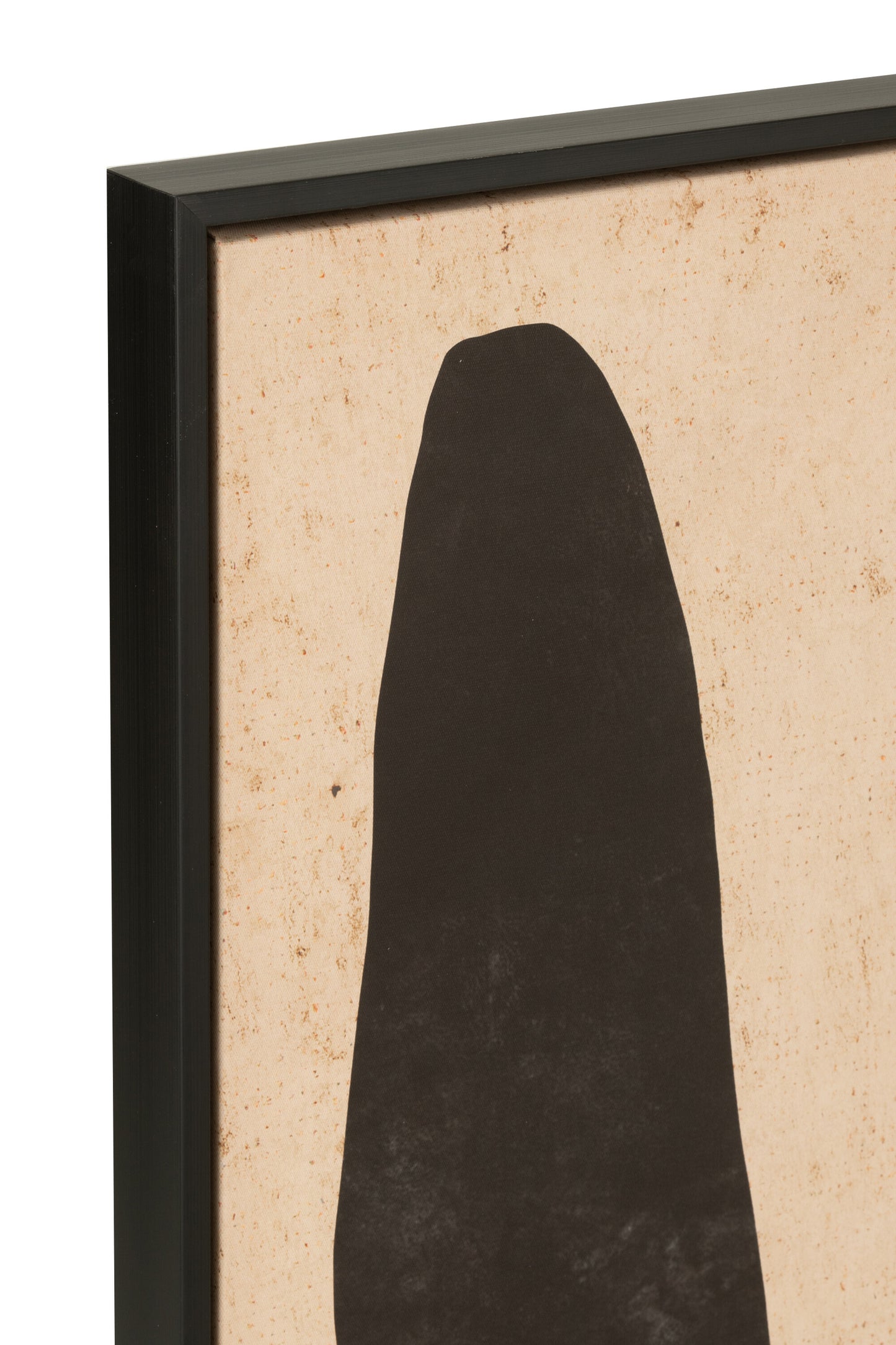 Kunstwerk Blad Abstract Hout/Canvas Bruin/Zwart