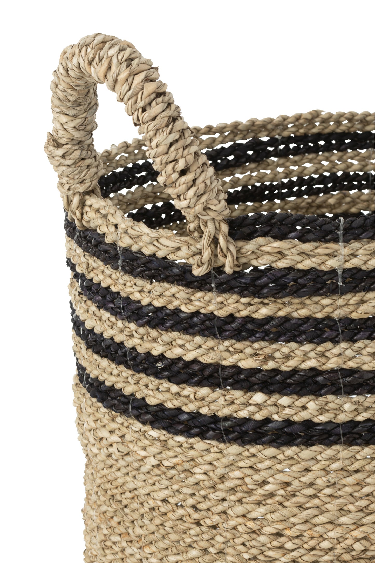 Set van 3 manden Aline Raffia Zwart/Natuurlijk