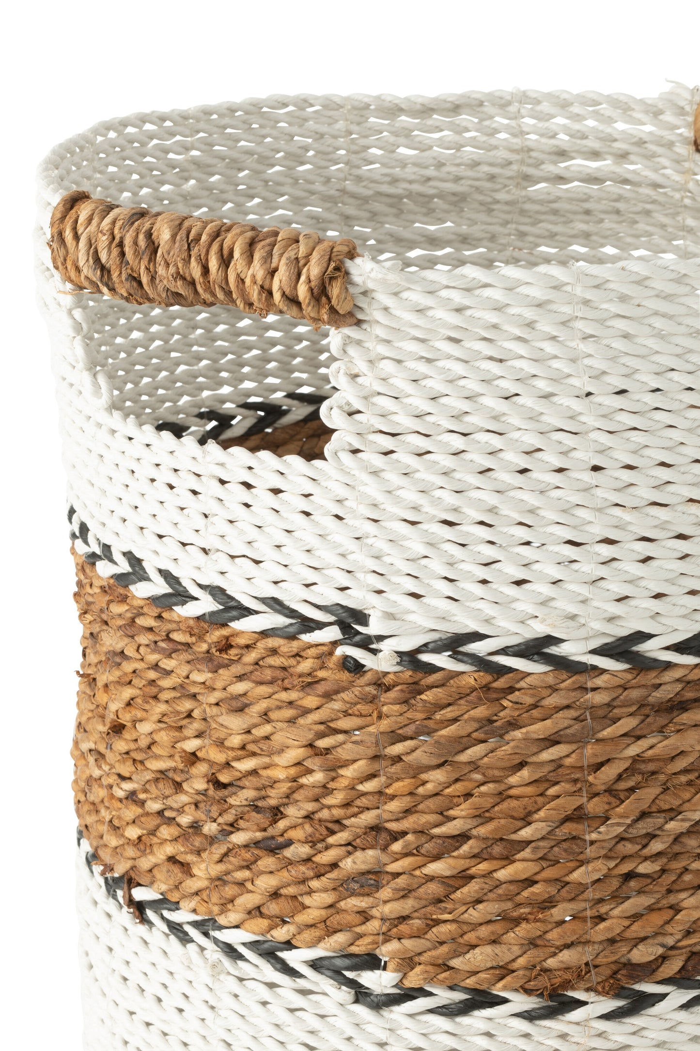 Set van 3 manden Laura Raffia Wit/Natuurlijk