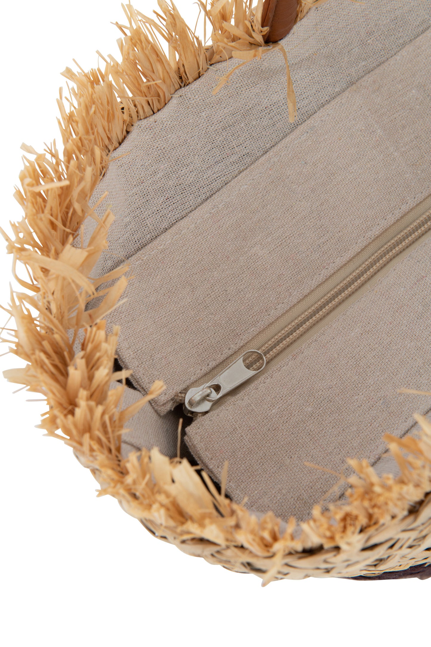 Strandtas Blad Jute Natuurlijk/Wit