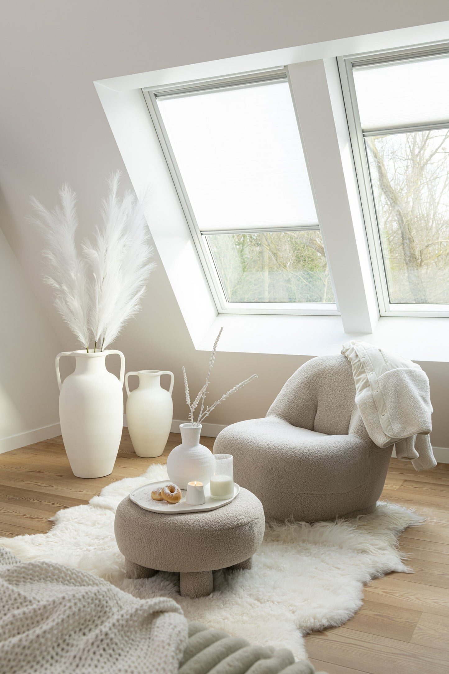 Vaas 2 Armen Terracotta Wit Groot