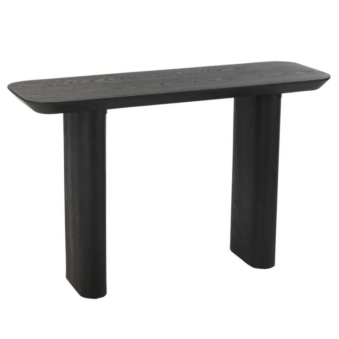 Consoletafel Groot Fineer/Sparrenhout Zwart