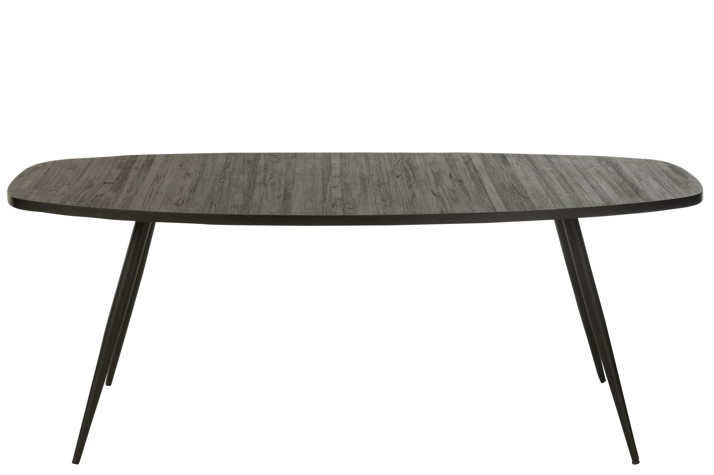 Eettafel Ovaal Gerecycled Teak Zwart
