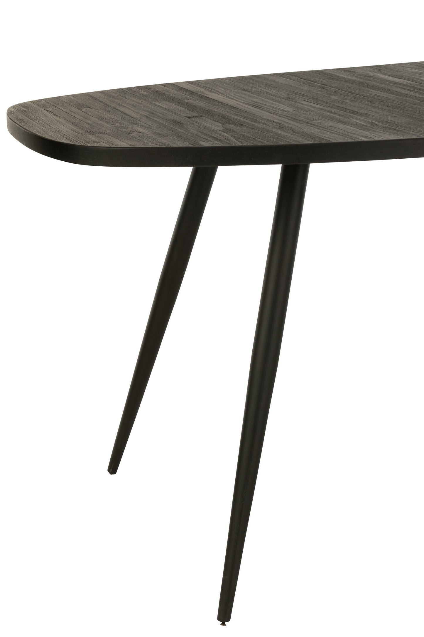 Eettafel Ovaal Gerecycled Teak Zwart