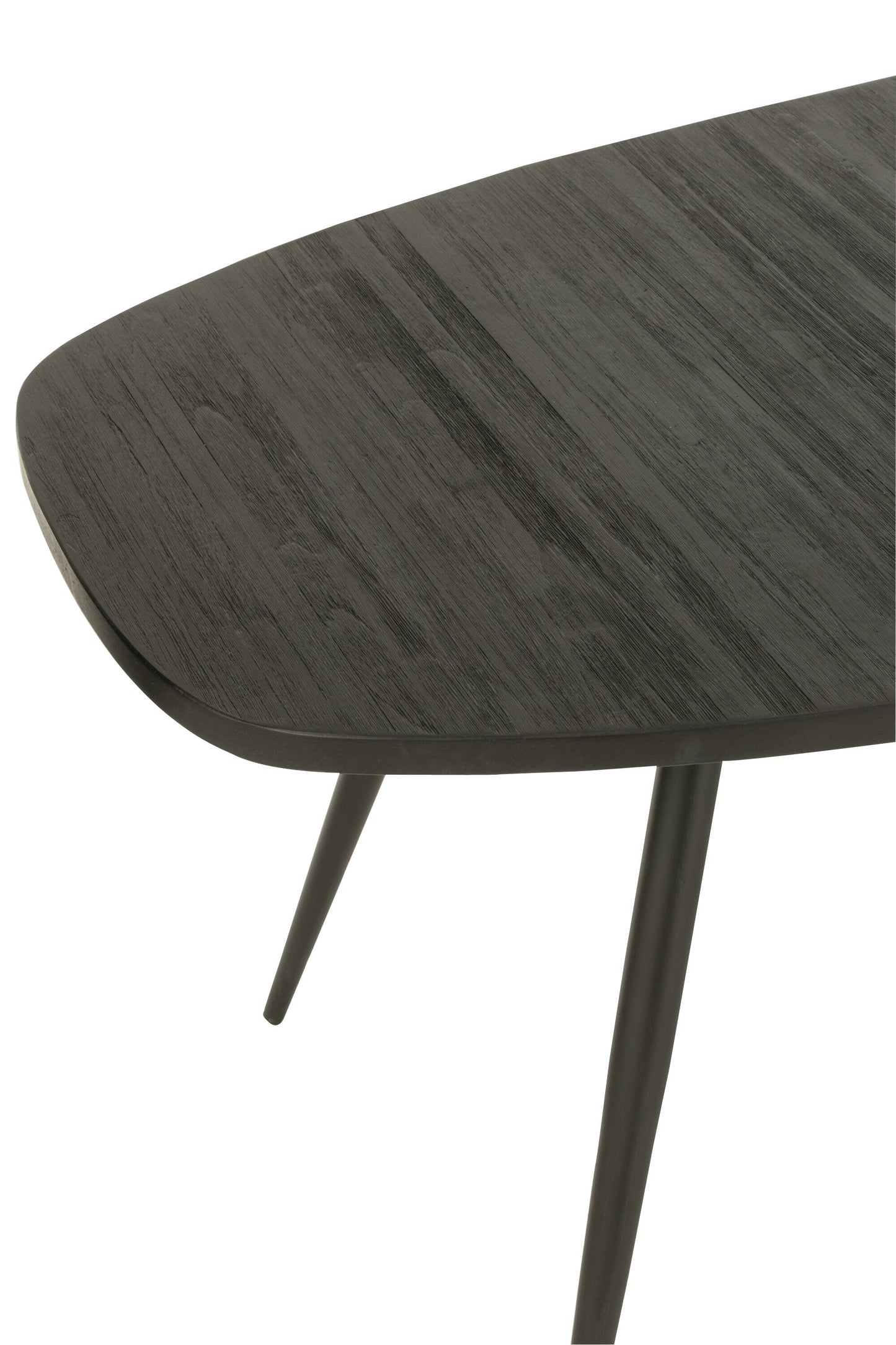 Eettafel Ovaal Gerecycled Teak Zwart