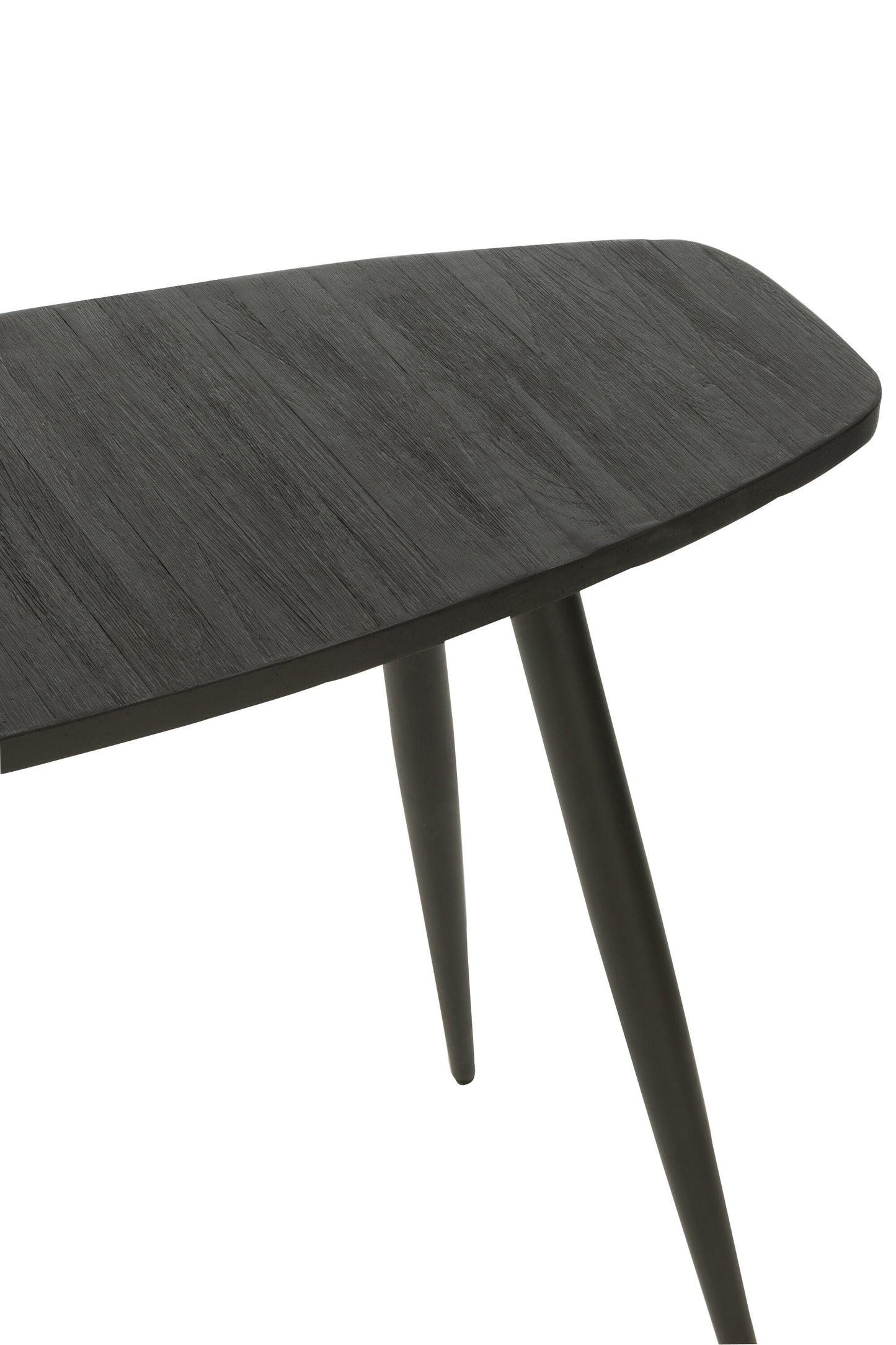 Consoletafel Ovaal Recycle Teak Zwart