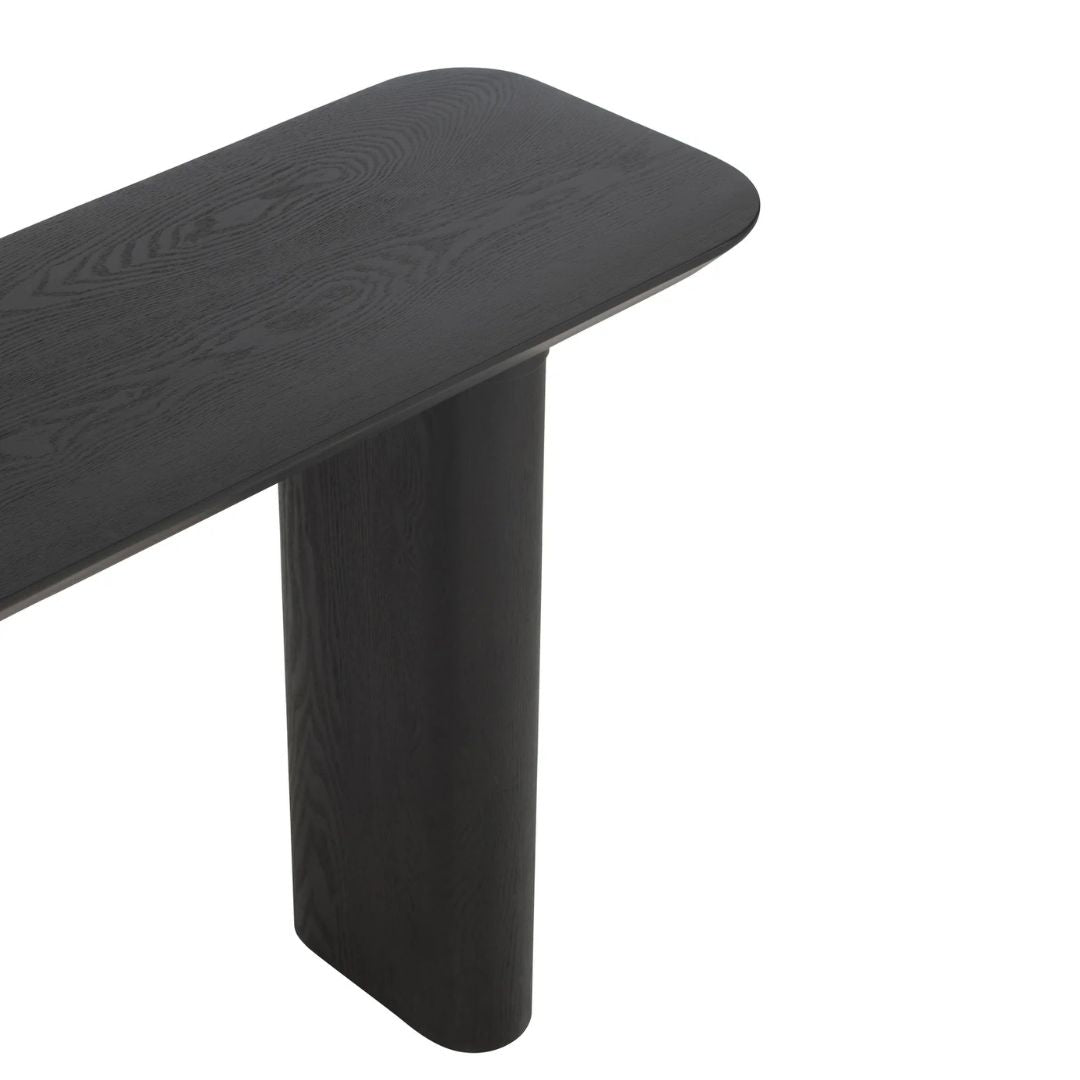 Consoletafel Groot Fineer/Sparrenhout Zwart
