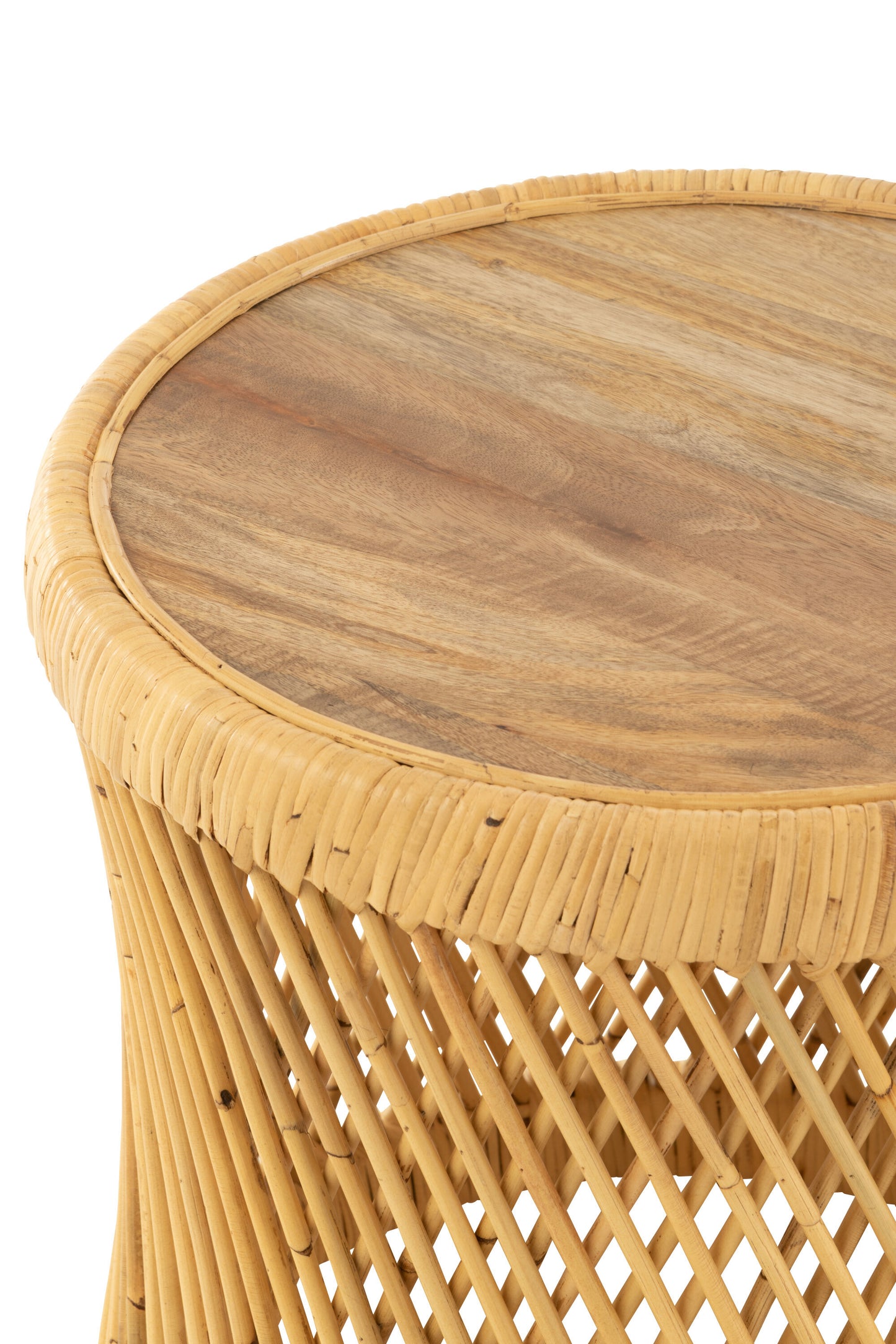 Bijzettafel Cilindrisch Rotan Natuurlijk