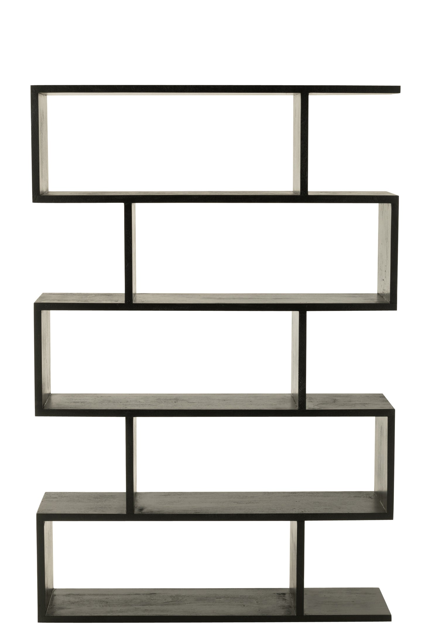 Boekenplank Verticale Latten Mangohout Mat Zwart