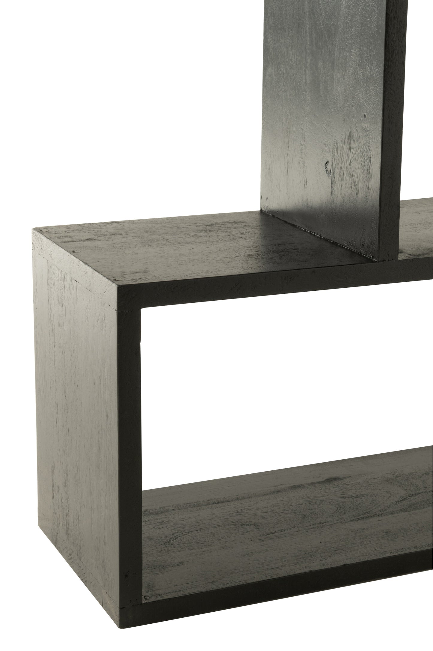 Boekenplank Verticale Latten Mangohout Mat Zwart