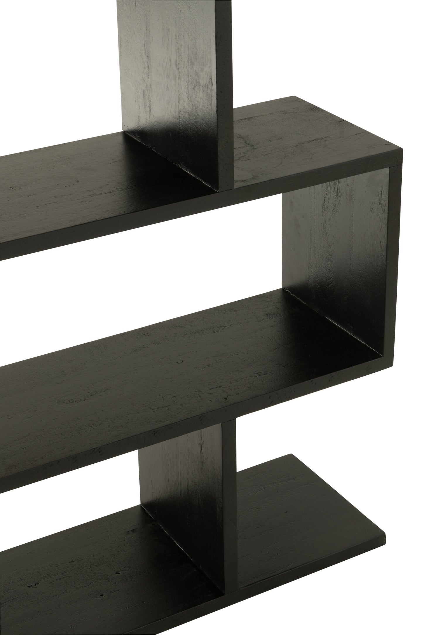Boekenplank Verticale Latten Mangohout Mat Zwart