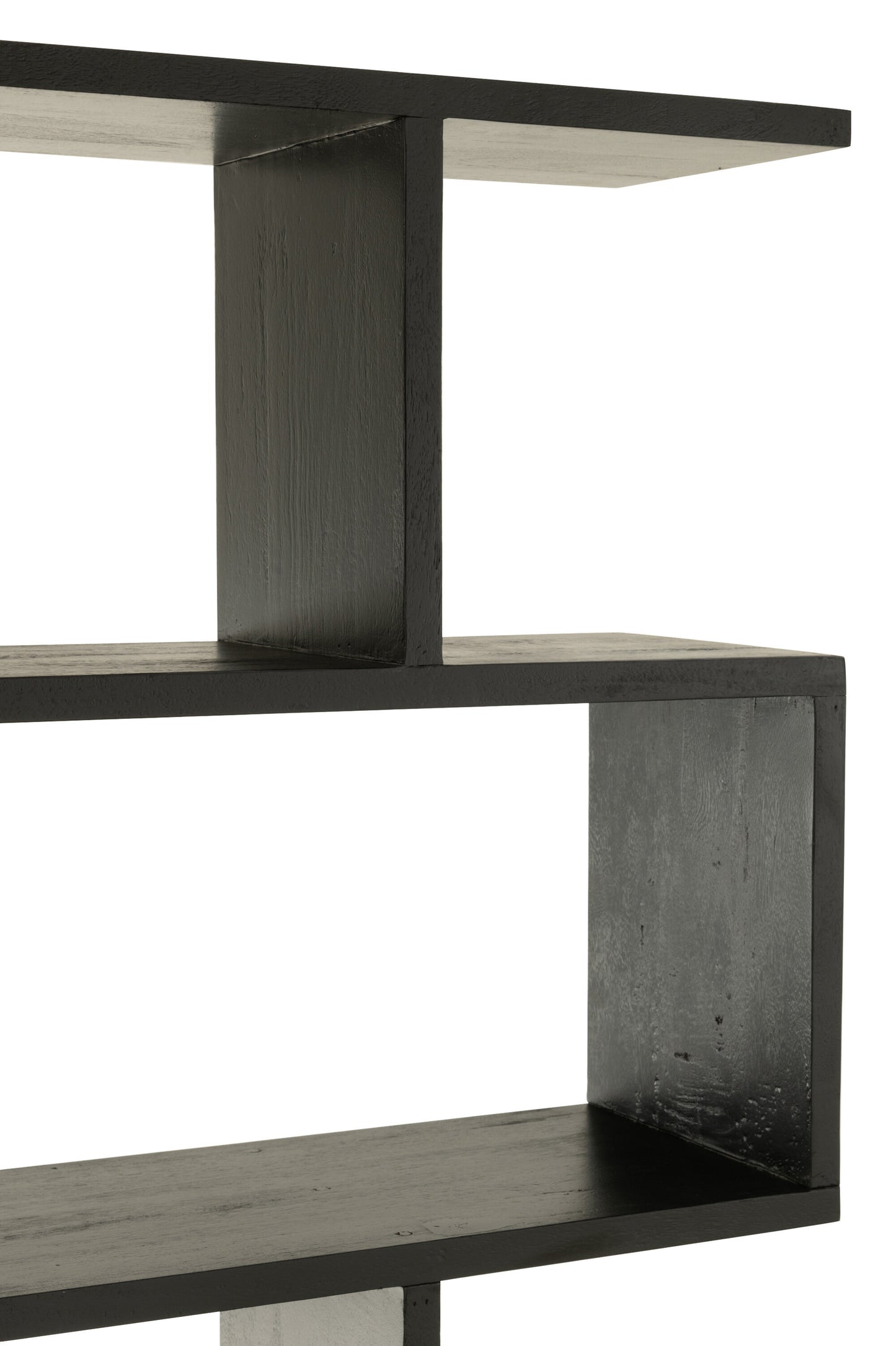 Boekenplank Verticale Latten Mangohout Mat Zwart