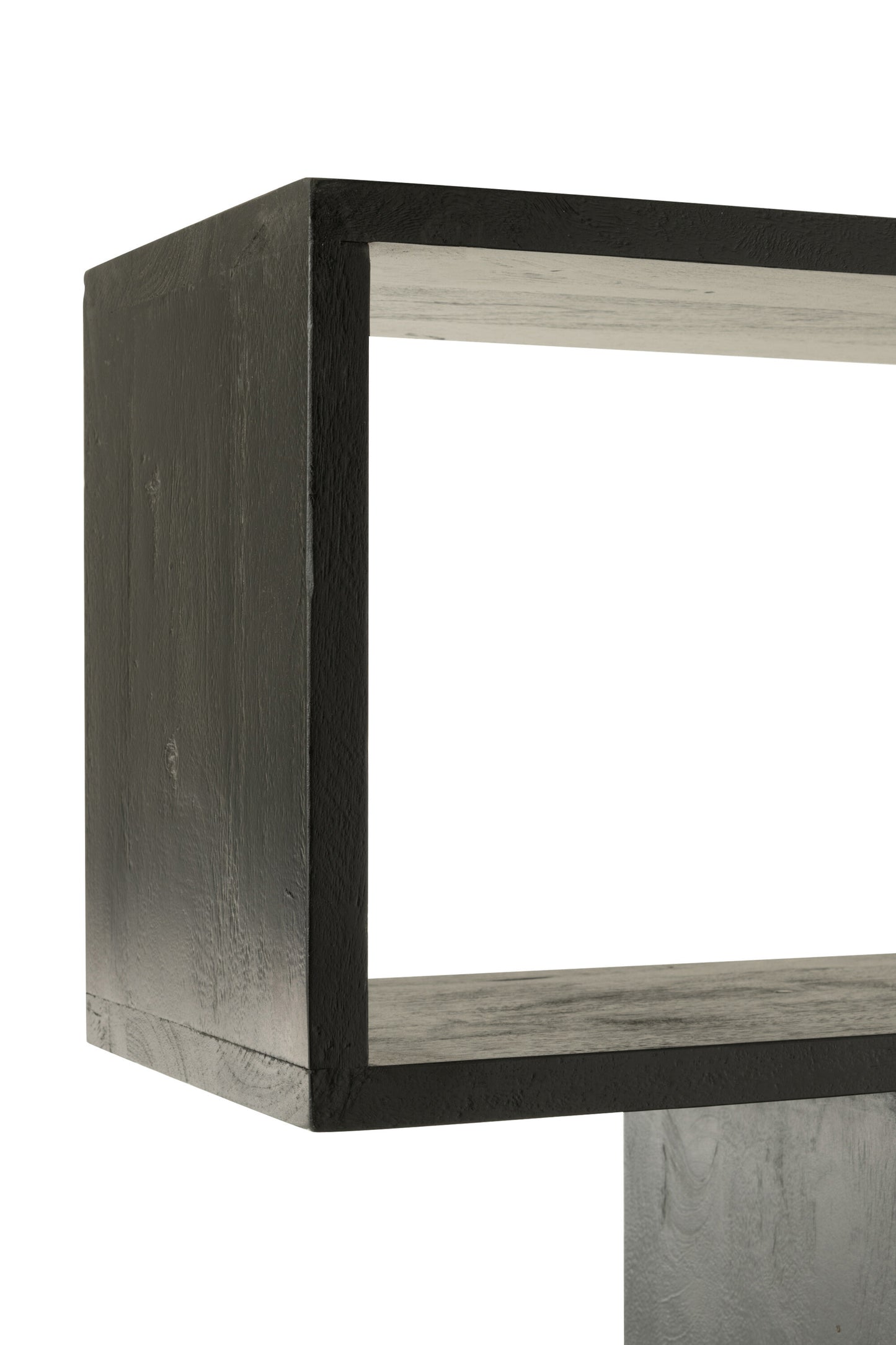 Boekenplank Verticale Latten Mangohout Mat Zwart